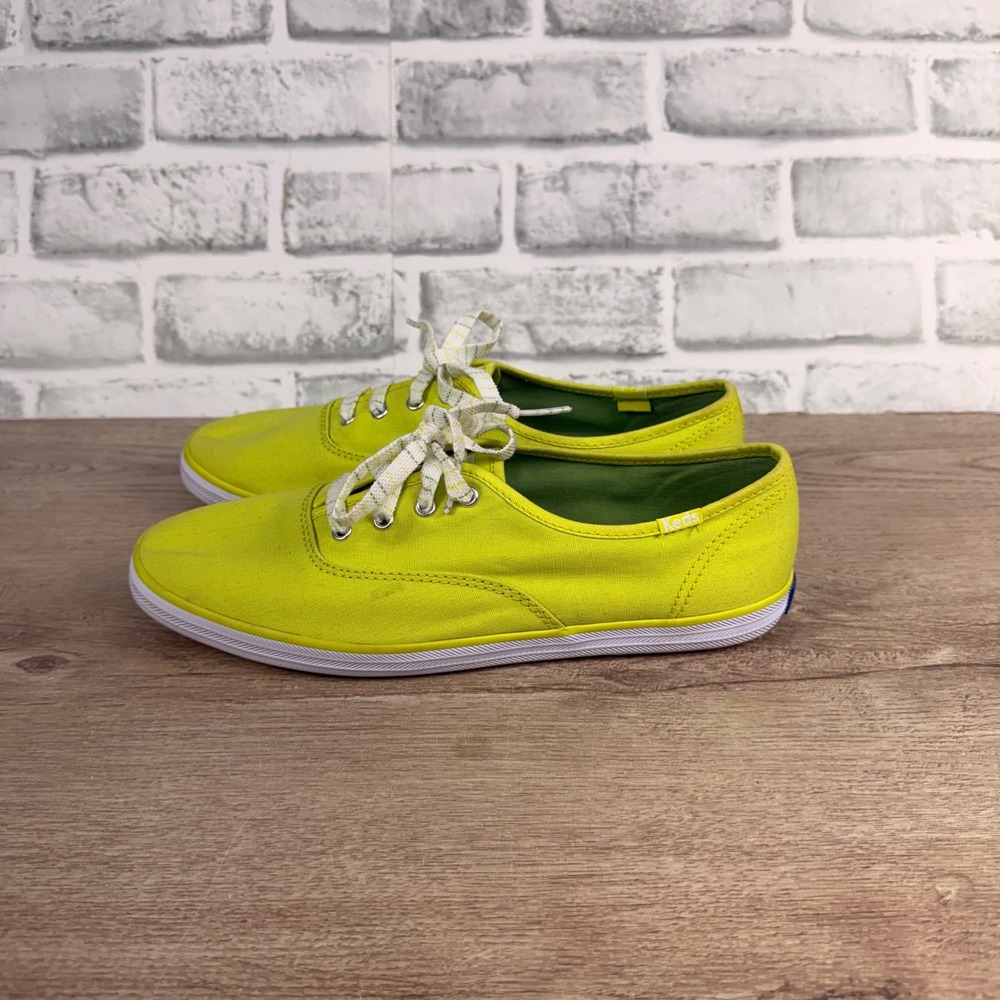 Keds Champion Sneakers Canvas Low Top Lime Green Womens 8
